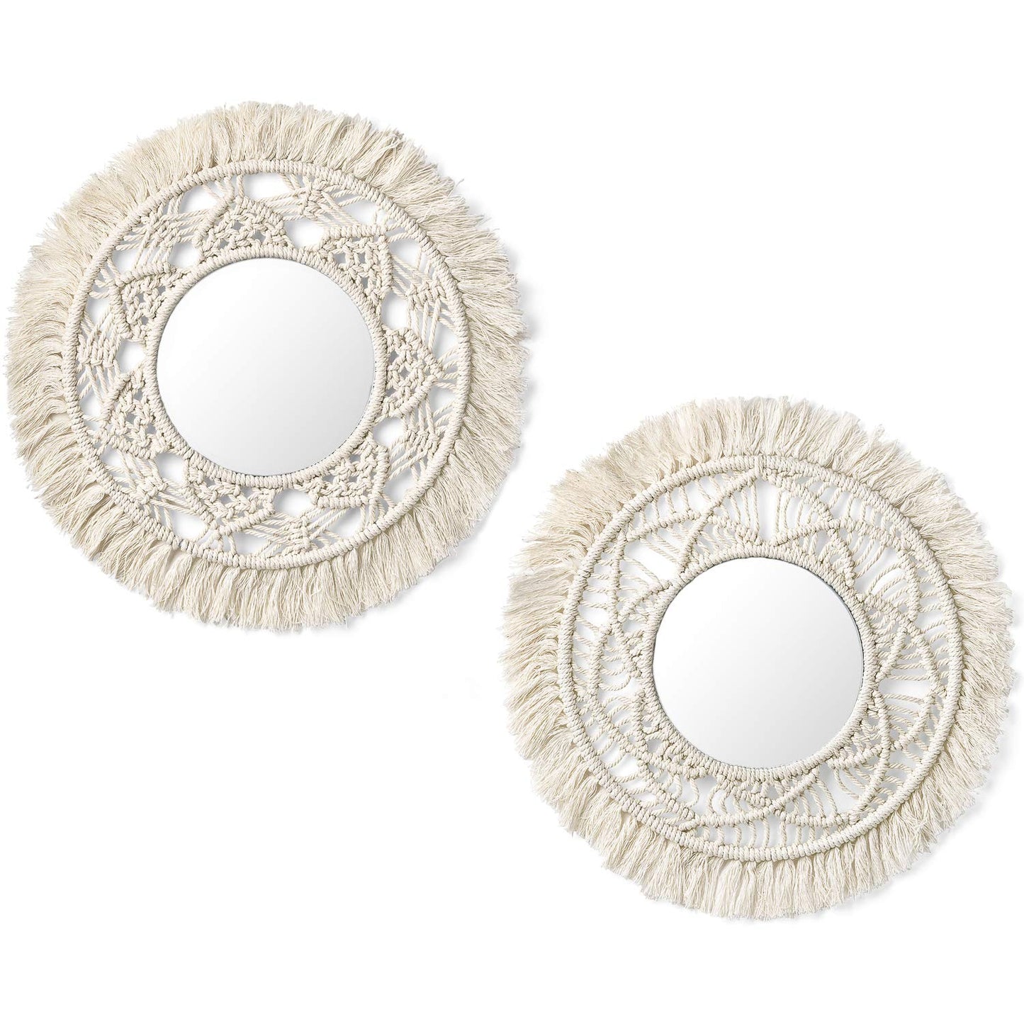 handcrafted round mirror for boho decor