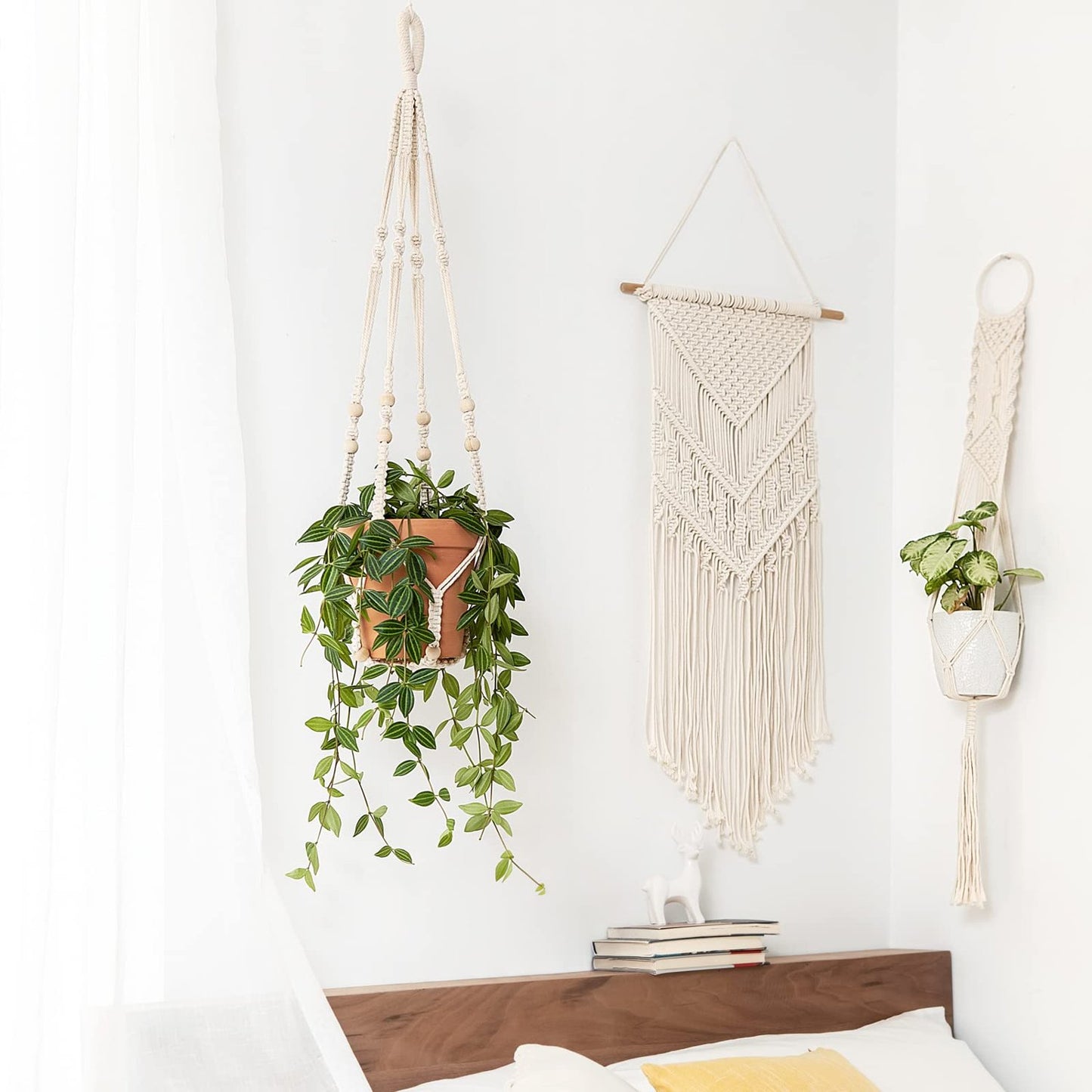 Macramé Plant Hanger Set – 2-Tier Cotton Planter