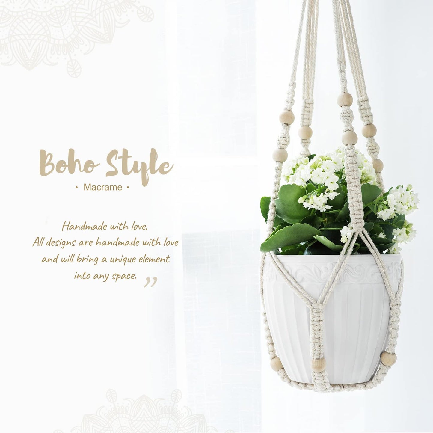 Macramé Plant Hanger Set – 2-Tier Cotton Planter