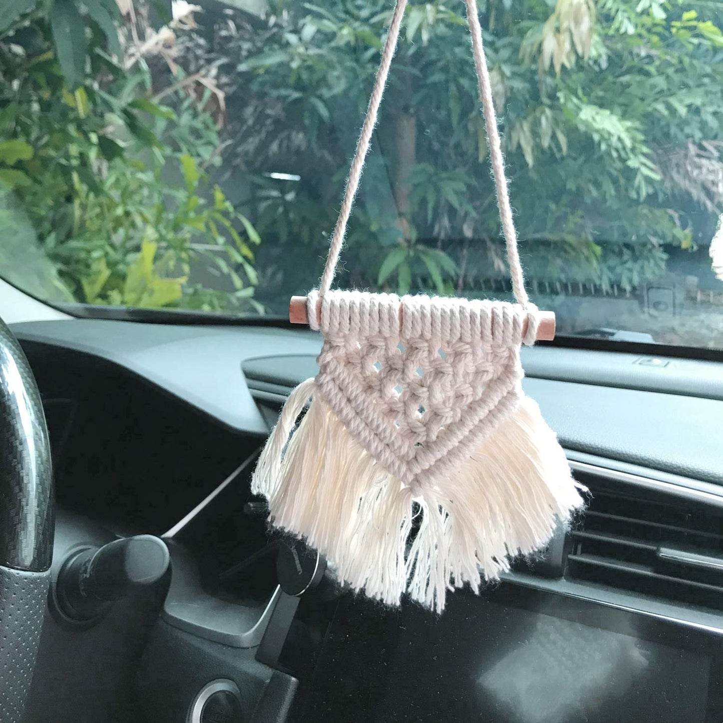 Mini Macramé Wall Hanging – 8.5" Decorative Cotton Tapestry for Boho Styling