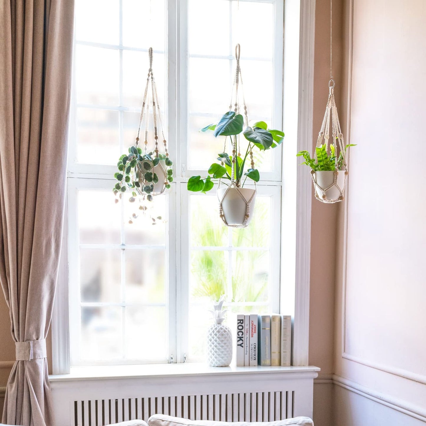 Macramé Plant Hanger Set – 2-Tier Cotton Planter