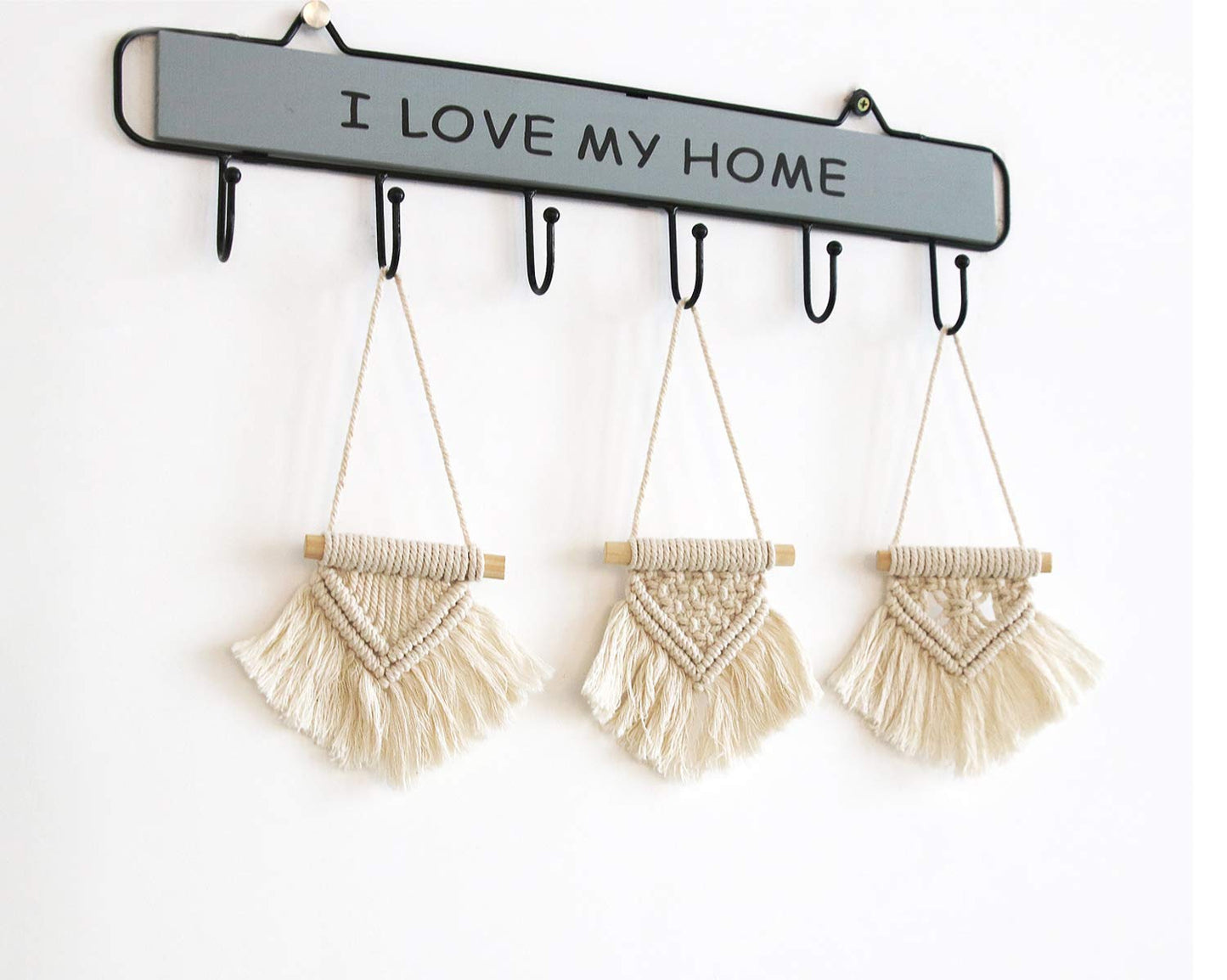 Mini Macramé Wall Hanging – 8.5" Decorative Cotton Tapestry for Boho Styling