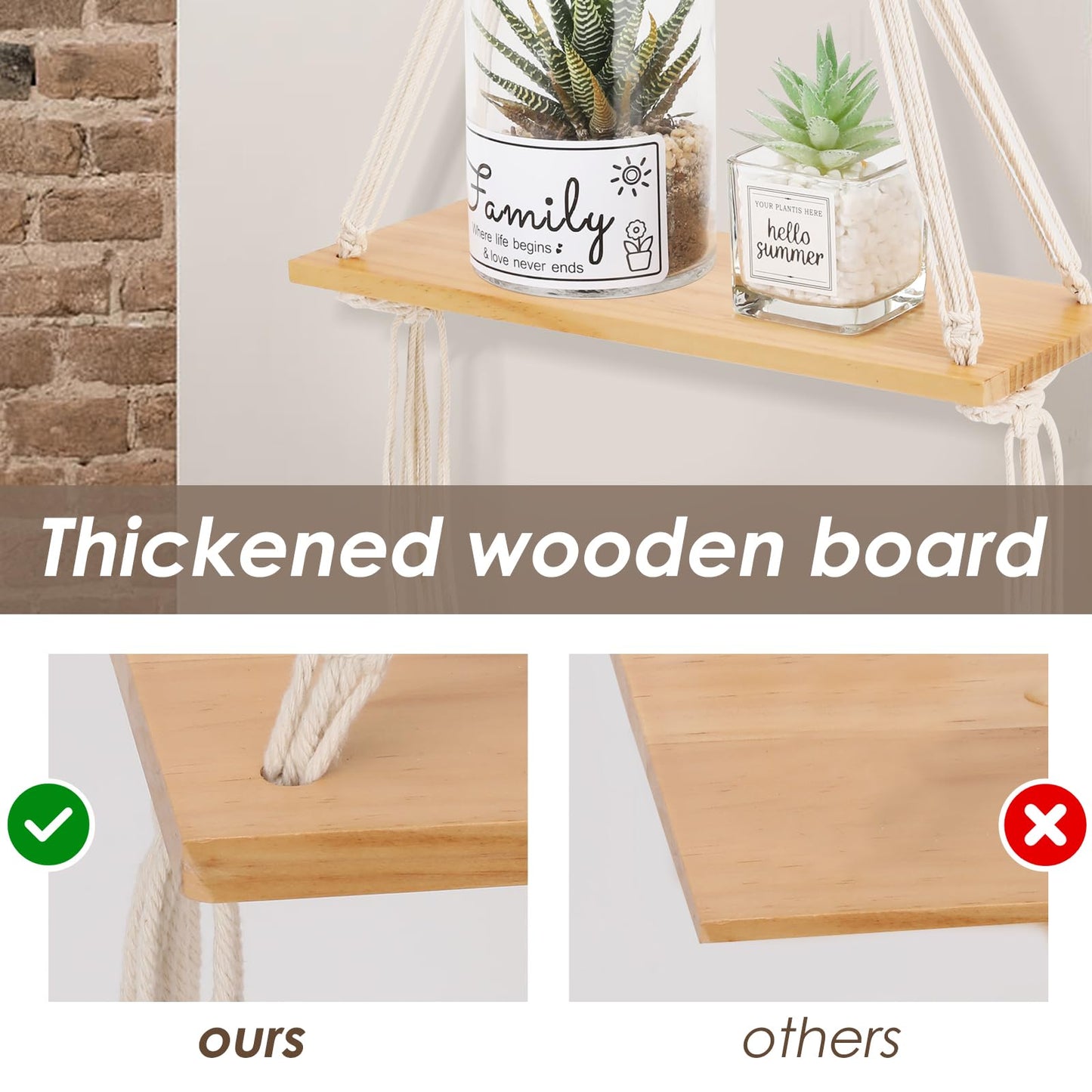 Macramé Hanging Shelf Set – Triangle Boho Organizers (Set of 2)