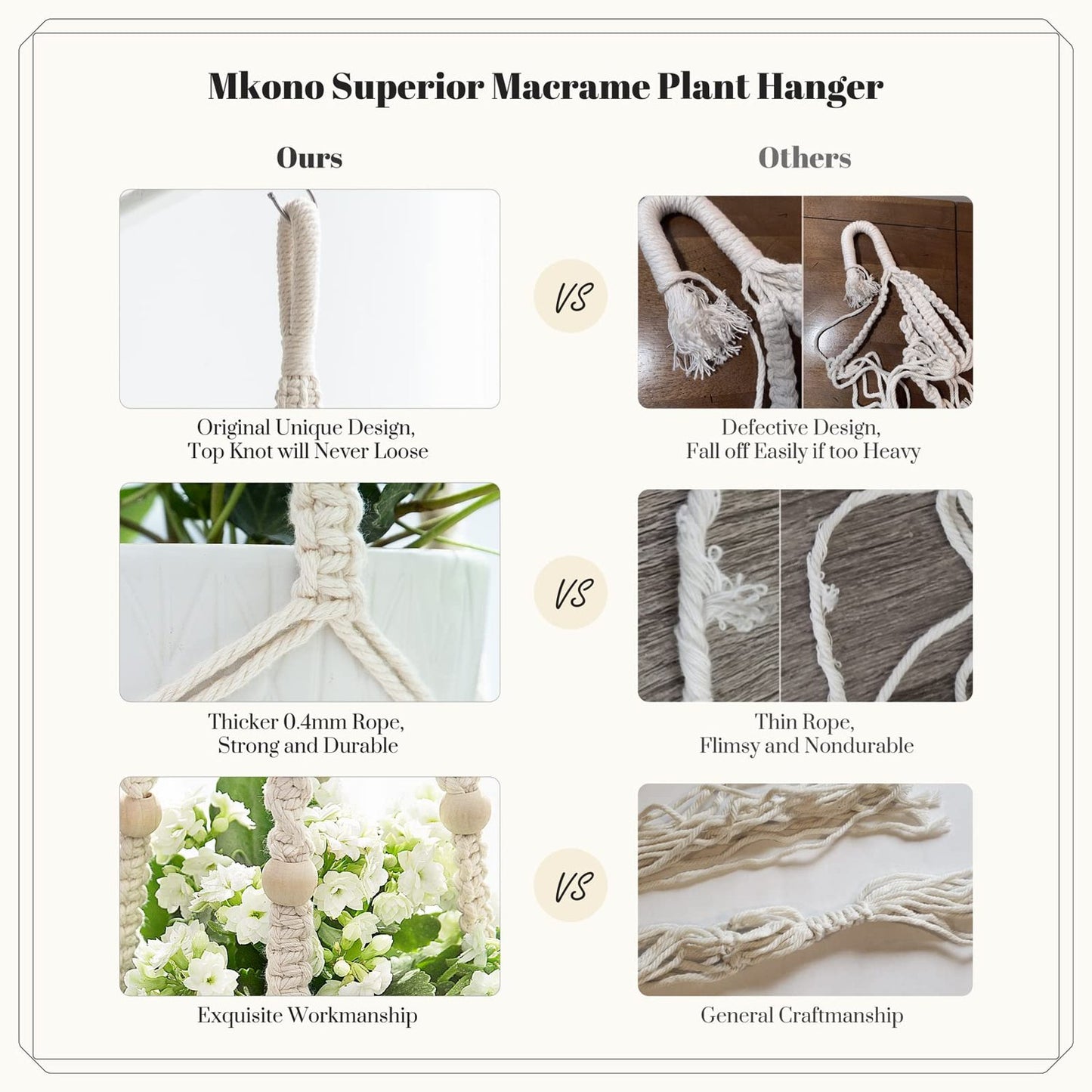 Macramé Plant Hanger Set – 2-Tier Cotton Planter