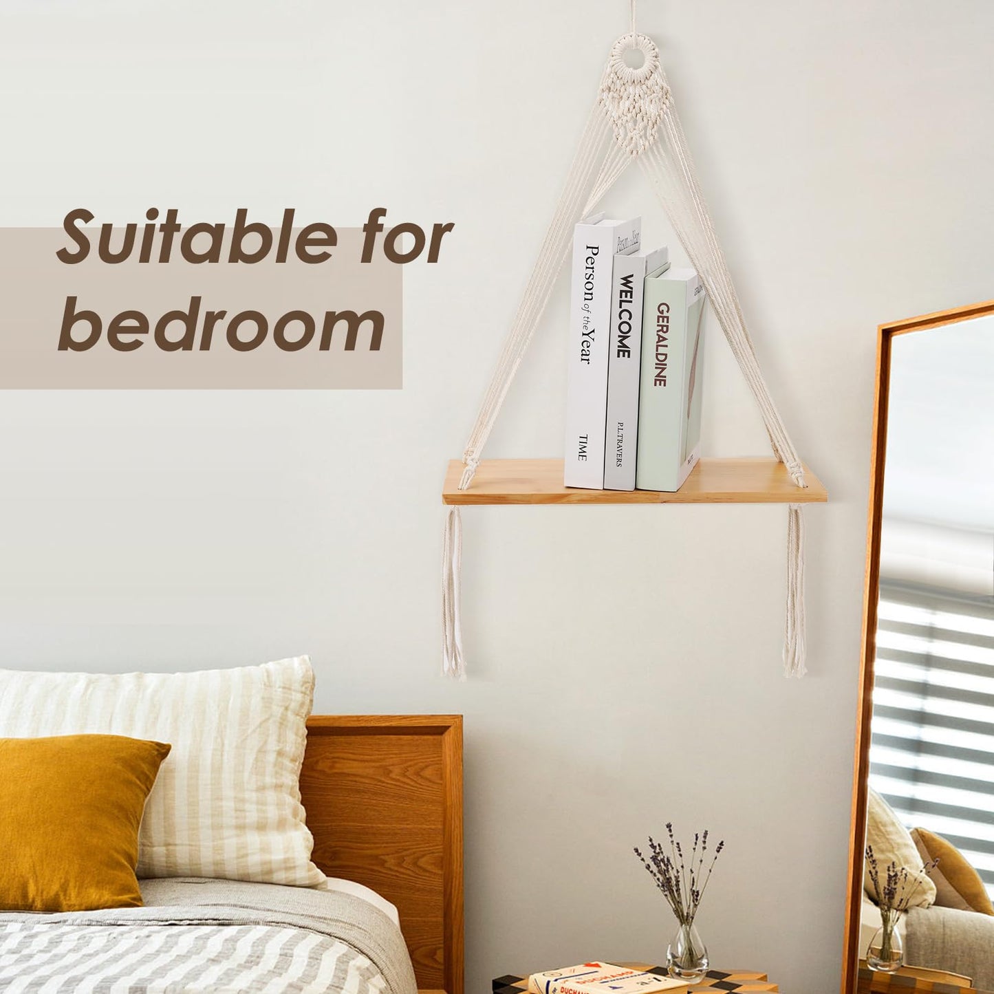Macramé Hanging Shelf Set – Triangle Boho Organizers (Set of 2)
