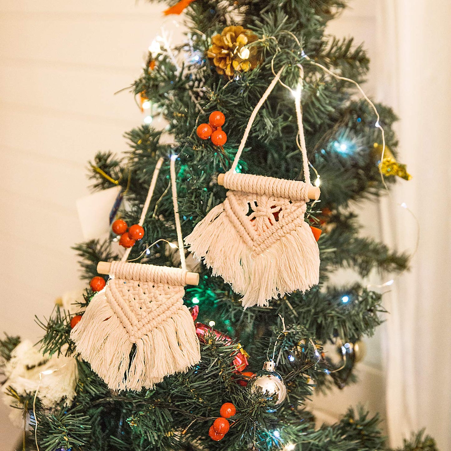 Mini Macramé Wall Hanging – 8.5" Decorative Cotton Tapestry for Boho Styling