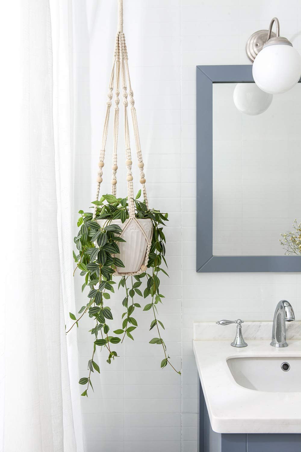 Macramé Plant Hanger Set – 2-Tier Cotton Planter