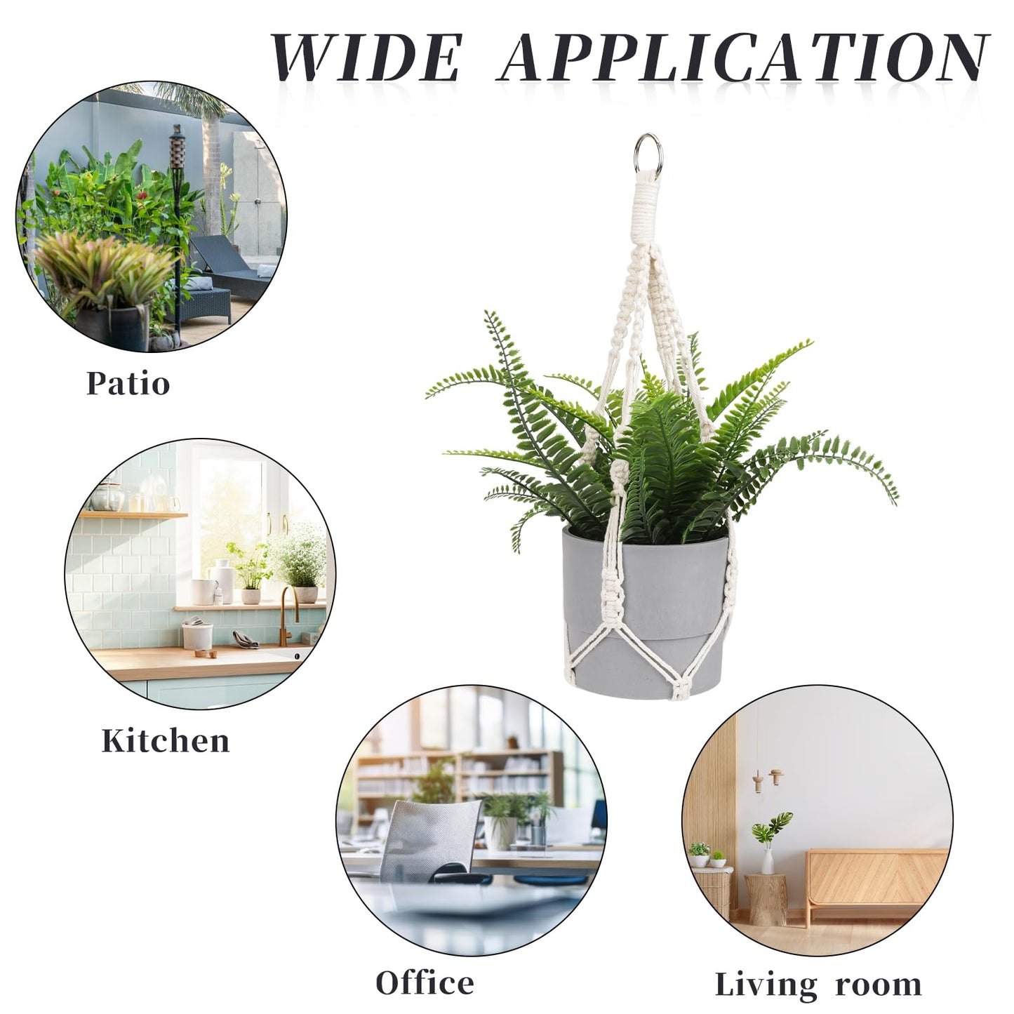 Macramé Plant Hanger Set – Classic White Cotton (Set of 2)